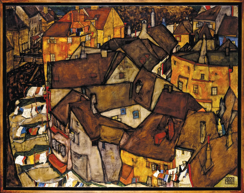 Croissant van Huizen (De kleine Stad V) - Egon Schiele