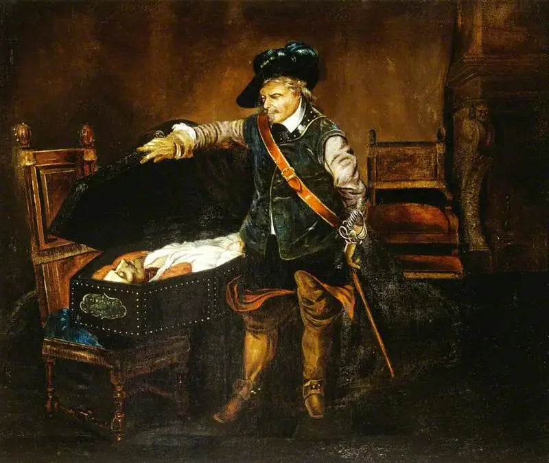 Cromwell die het lichaam van Karel I bekijkt - Paul Delaroche

Source:
Cromwell contemplant le corps de Charles Ier - Paul Delaroche