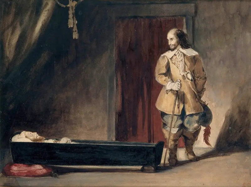 Cromwell voor de kist van Charles I - Eugène Delacroix