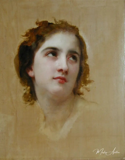 Croquis d'une jeune femme - William Bouguereau - Reproductions de tableaux et peintures haut de gamme