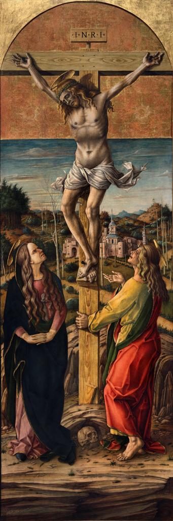 Kruisiging met de Maagd en Sint Johannes de Evangelist - Carlo Crivelli