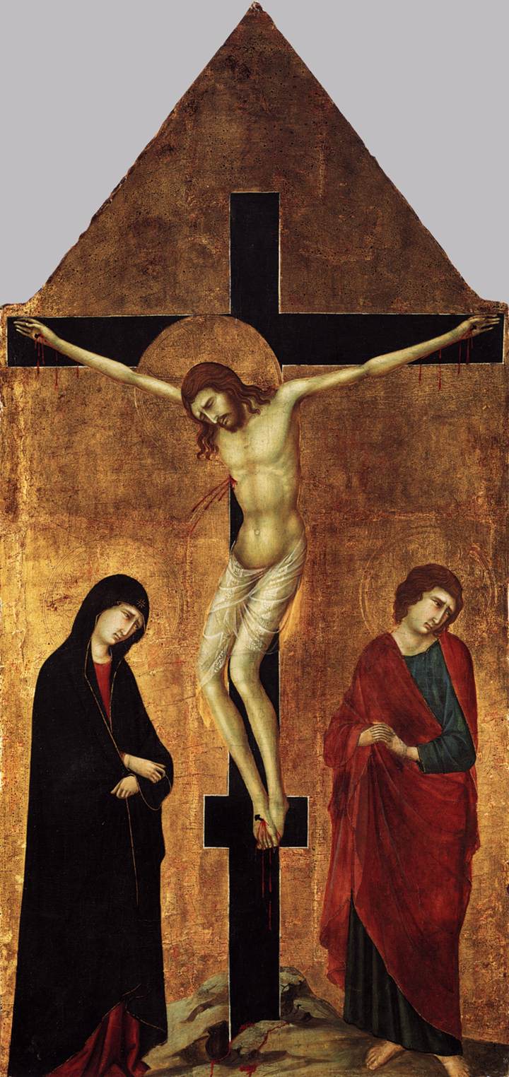 Kruisiging met de Maagd en de evangelist Johannes - Ugolino di Nerio