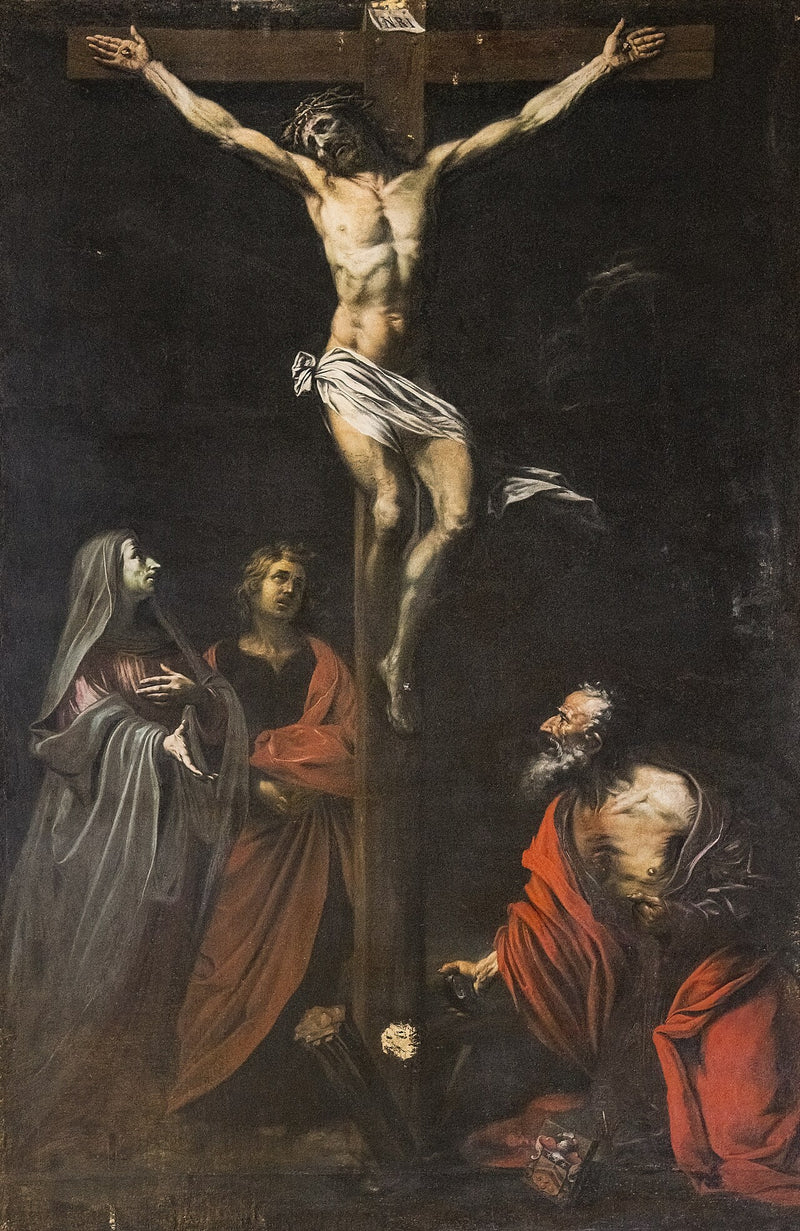 Kruisiging met de Maagd, Sint Jan en Sint Jerôme - Jusepe de Ribera