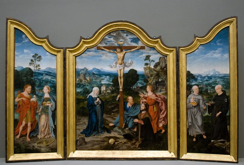 Kruisiging met Heiligen en Donateurs - Joos van Cleve