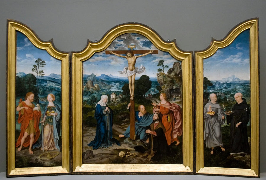 Kruisiging met Heiligen en Donateurs - Joos van Cleve