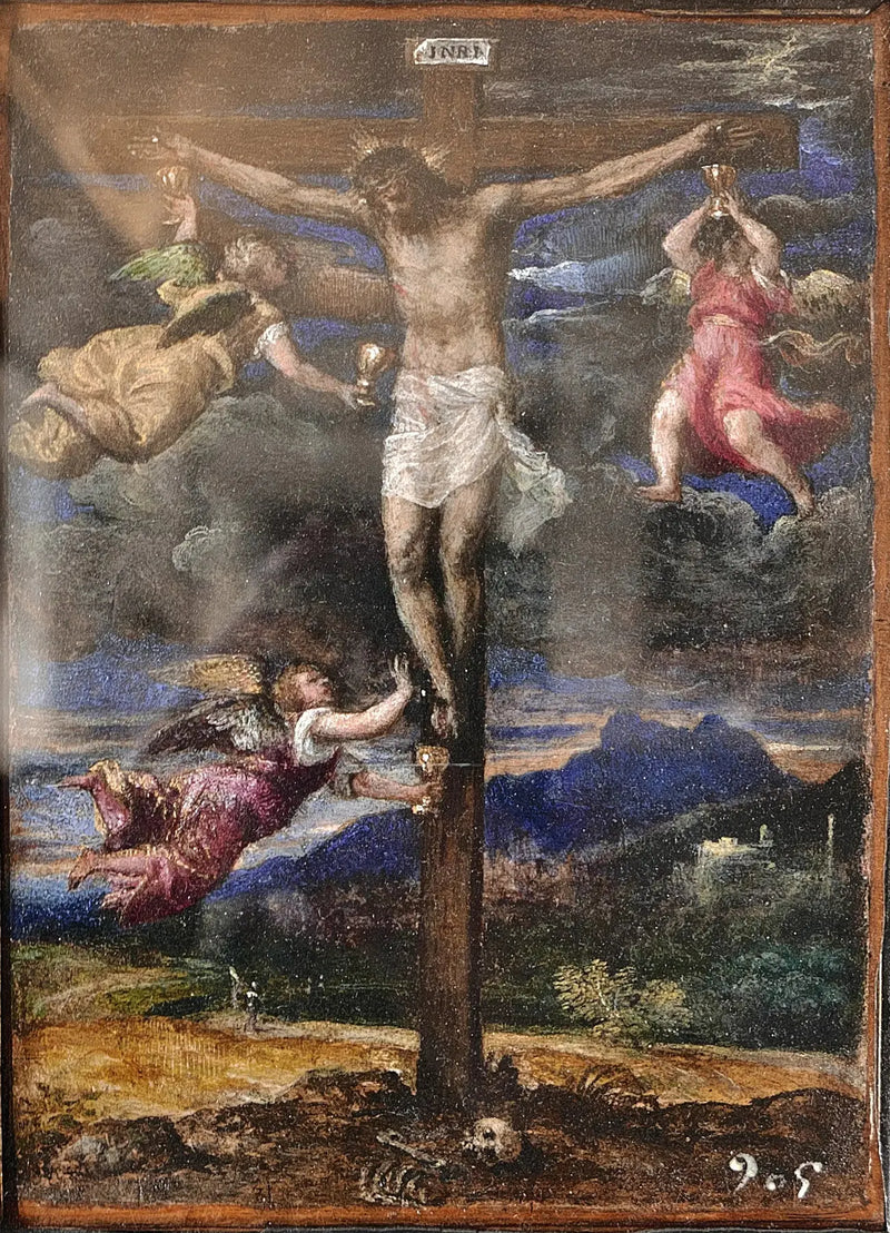 Kruisiging met drie engelen - Titian