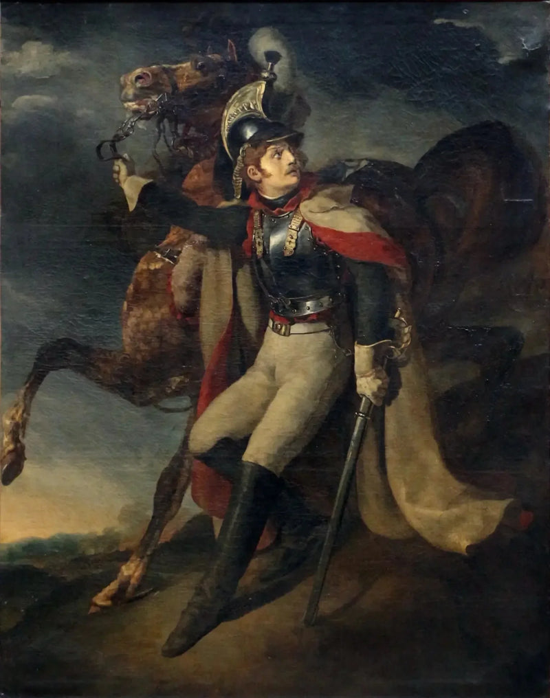 Gewonde cuirassier verlaat het vuur - Théodore Géricault