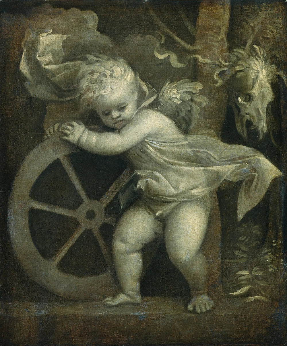 Cupidon avec la roue du temps - Titian image 1 reproduction d’œuvre d’art à l’huile