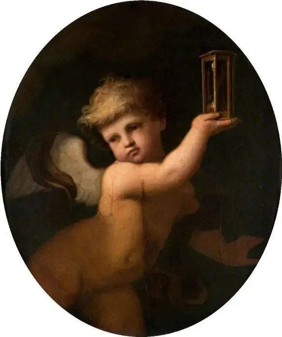 Cupido met een zandloper - Guido Reni