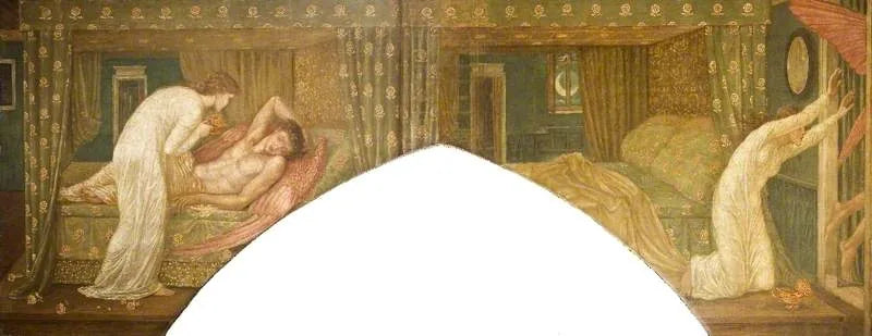 Cupido en Psyche - Groene muurschilderingen van het paleis - Edward Burne-Jones
