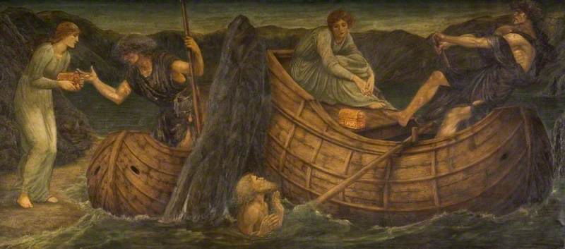 Cupido en Psyche - Groene muurschilderingen van het paleis - Edward Burne-Jones
