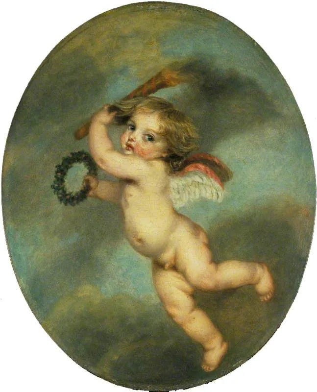Vliegende Cupido met een fakkel - Jean-Baptiste Greuze