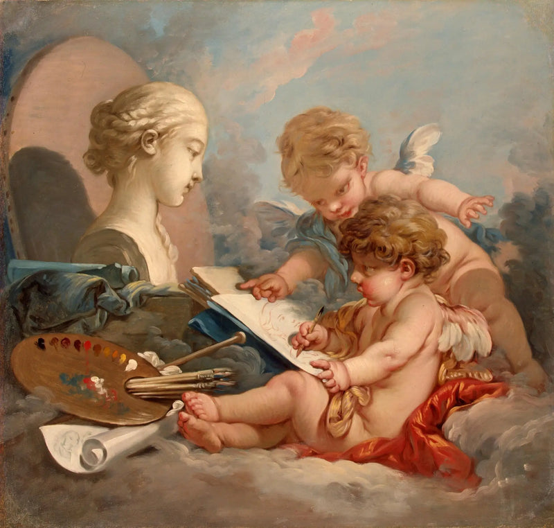 Cupido's. Allegorie van de schilderkunst - François Boucher