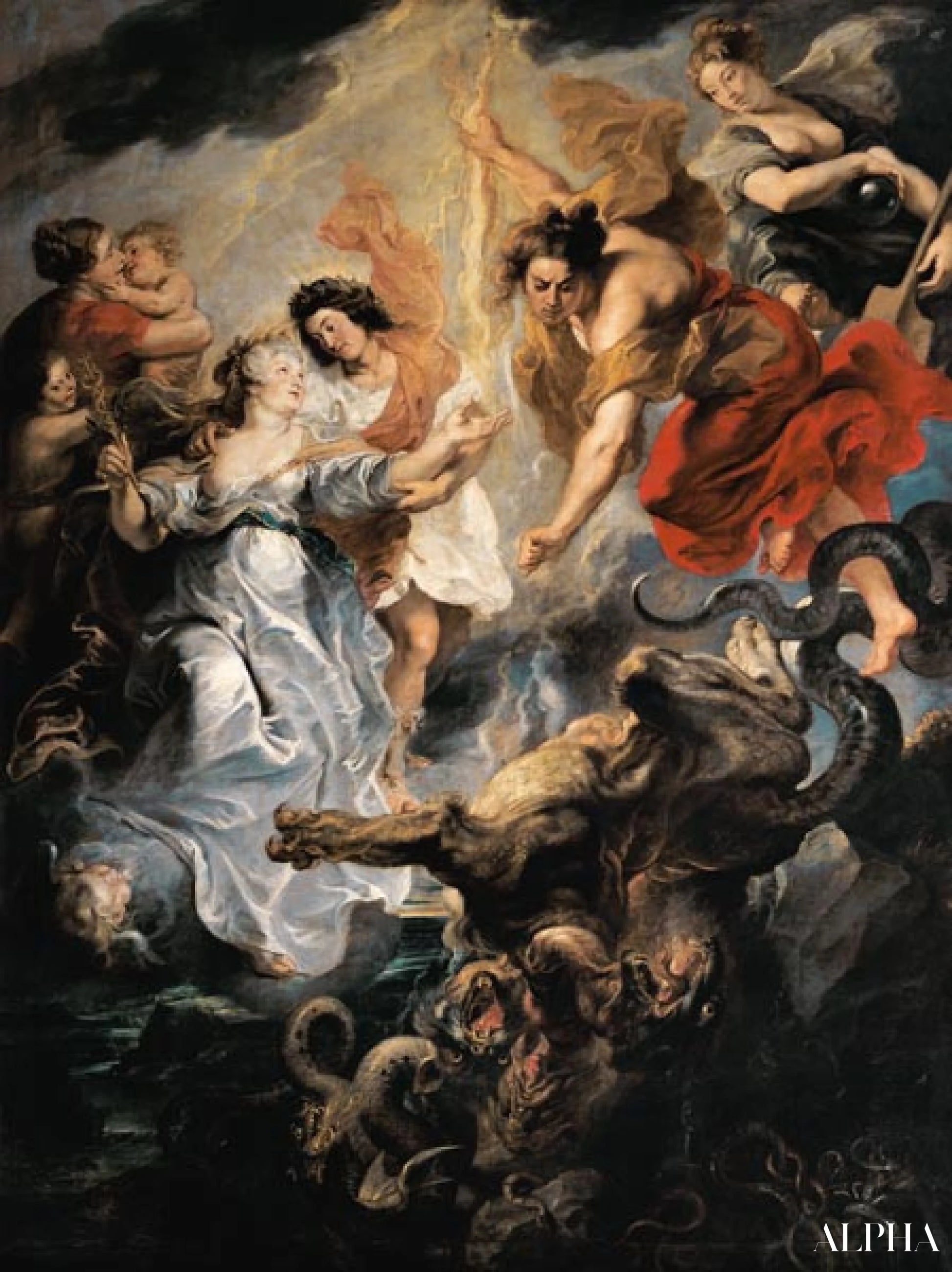 Medici-cyclus: De verzoening van de koningin met hun zoon - Peter Paul Rubens - Reproducties van schilderijen en hoogwaardige schilderijen