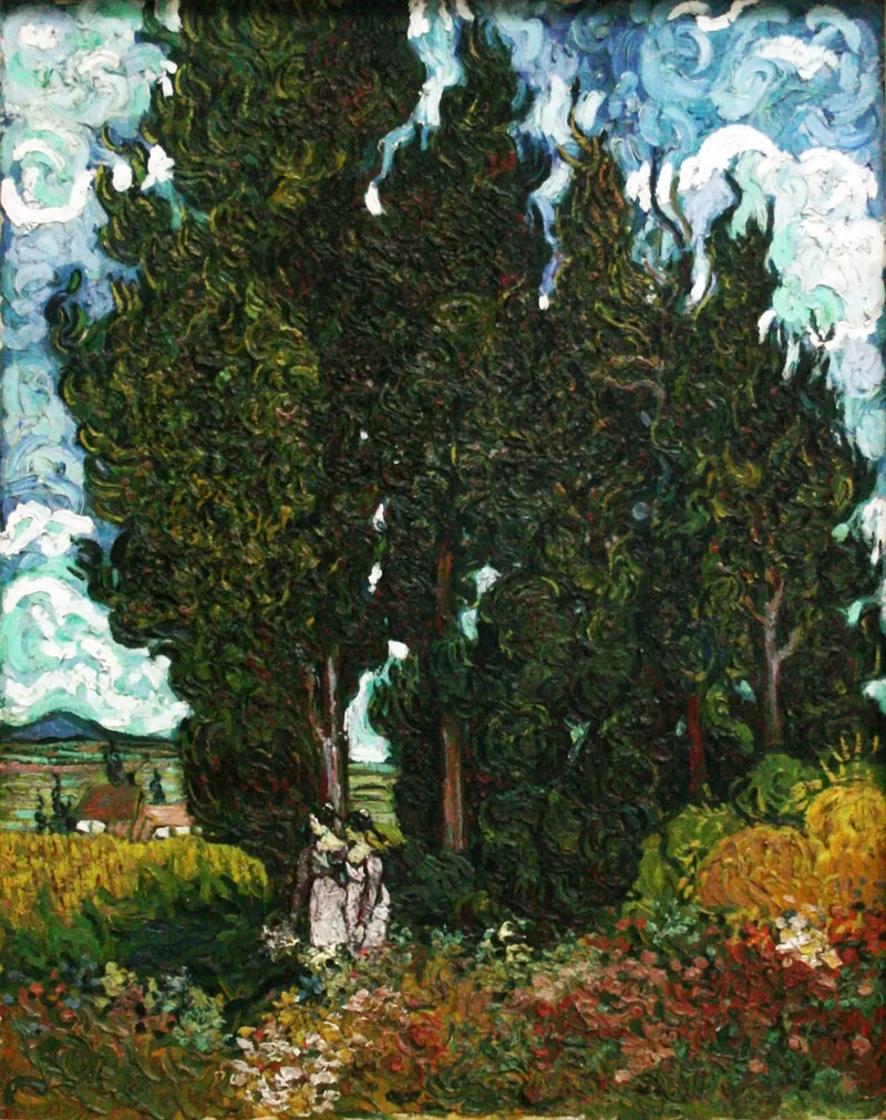 Cipres met twee figuren - Vincent van Gogh