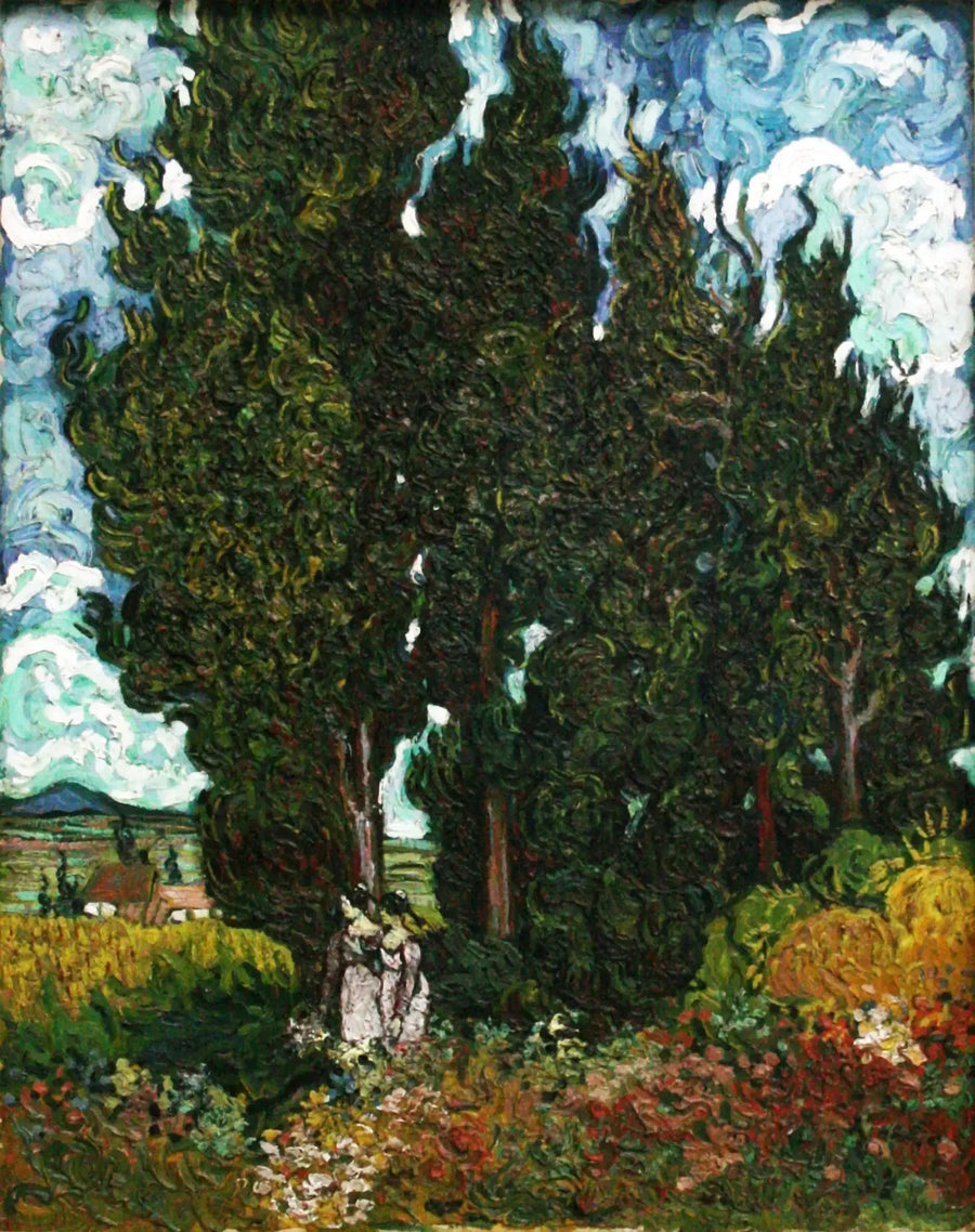 Cipres met twee figuren - Vincent van Gogh