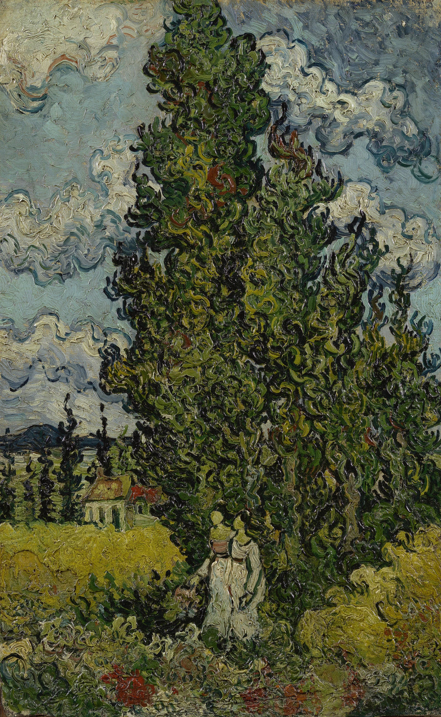 Cipres en twee vrouwen - Vincent van Gogh