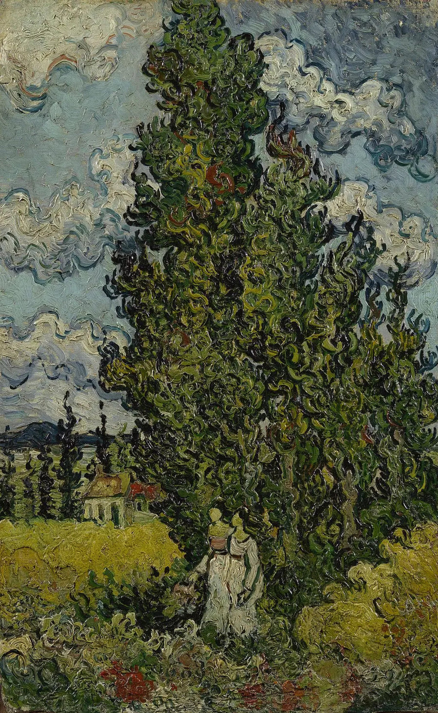 Cipres en twee vrouwen - Vincent van Gogh