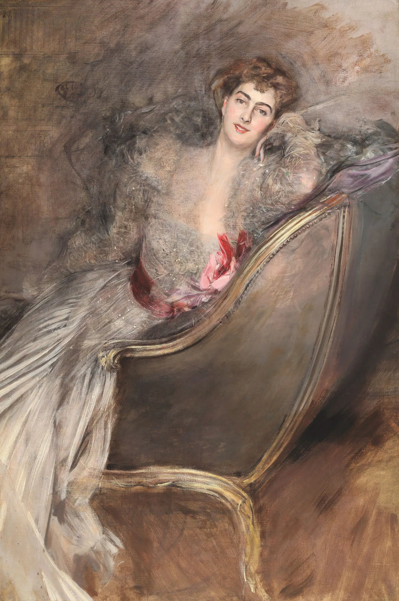 Gedeformeerde vrouw op een fauteuil - Giovanni Boldini