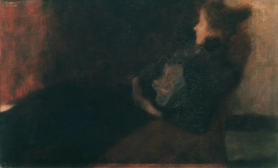 Dame bij de open haard (Dame am Kamin) - Gustav Klimt