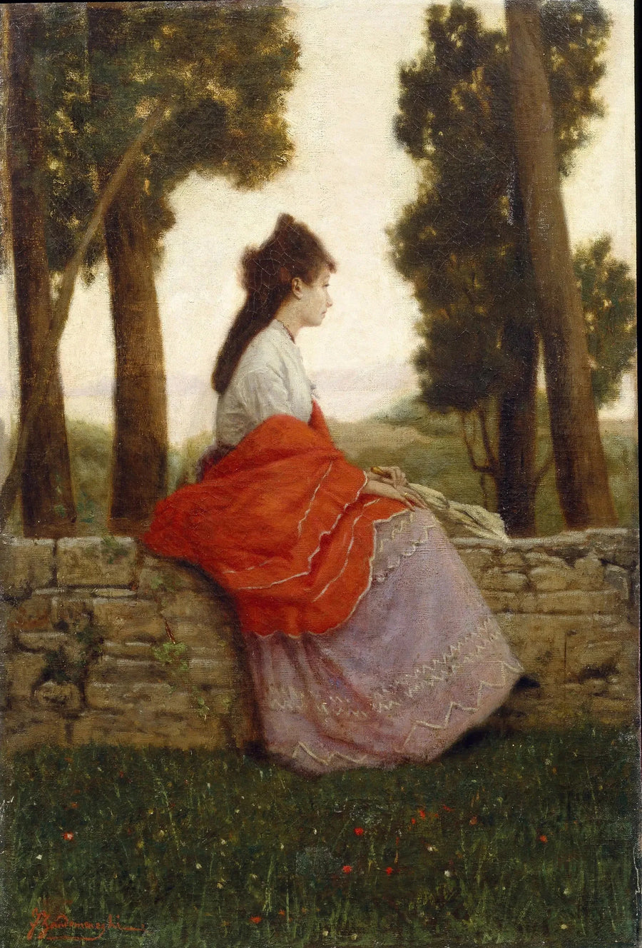 Dame in het park - Federico Zandomeneghi
