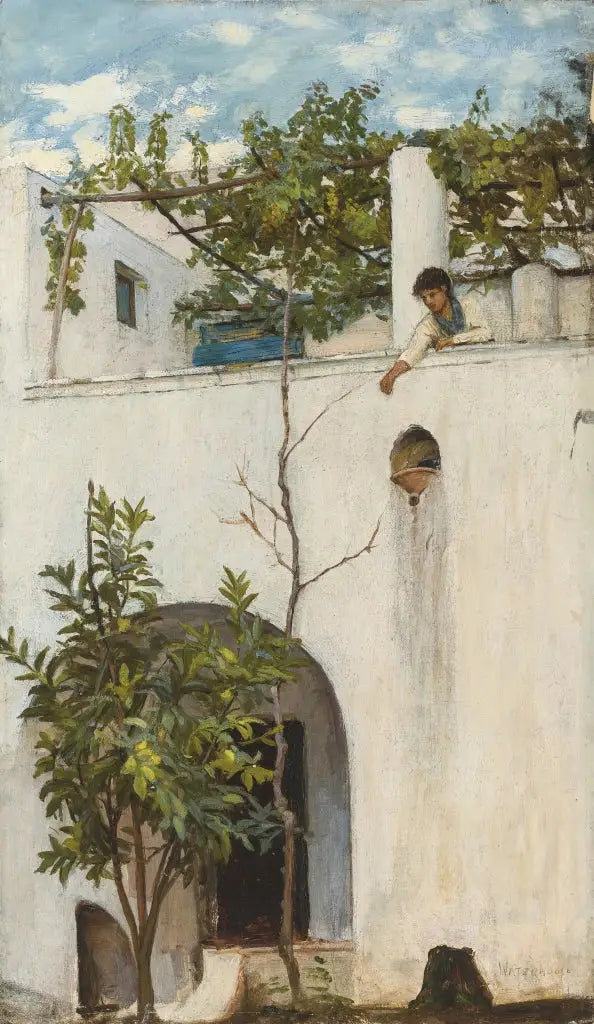 Dame op een balkon, Capri - John William Waterhouse