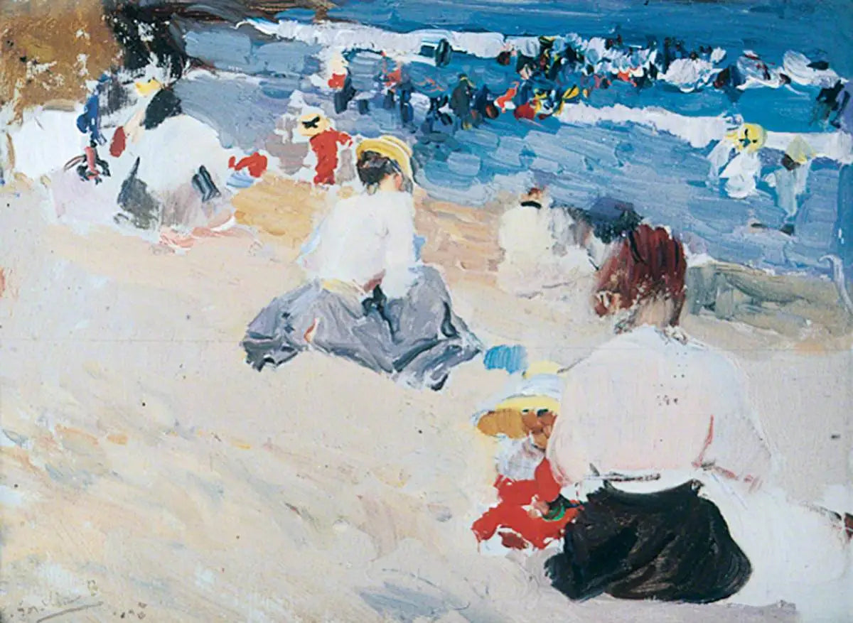 Dames sur la plage - Joaquín Sorolla image 1 tableau peint à l’huile sur toile