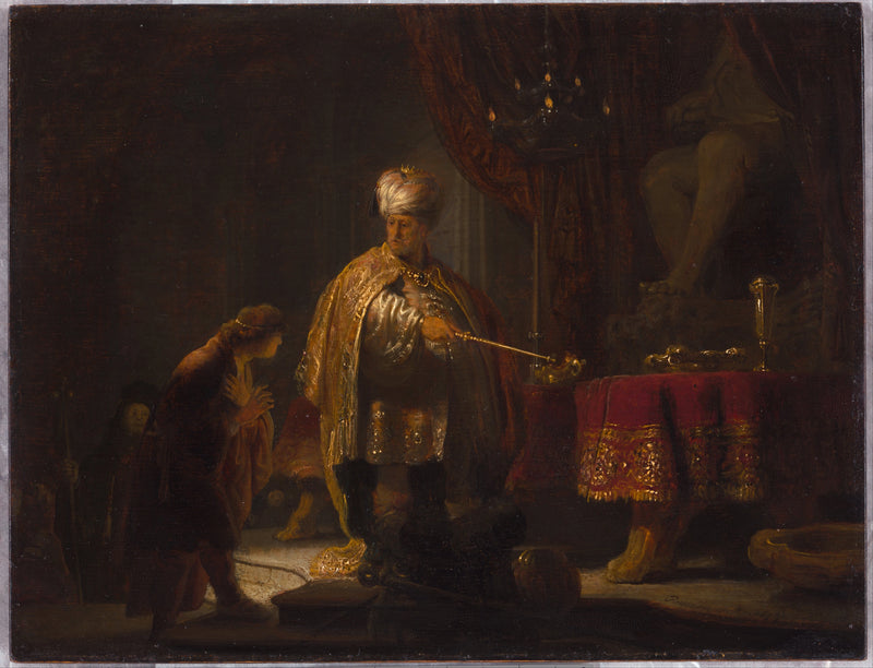Daniel en Cyrus voor het idool Bel - Rembrandt