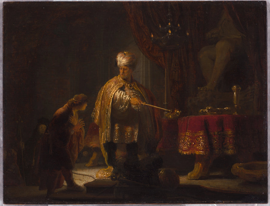 Daniel en Cyrus voor het idool Bel - Rembrandt