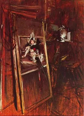 In de schilderatelier met het meisje Errazuriz - Giovanni Boldini