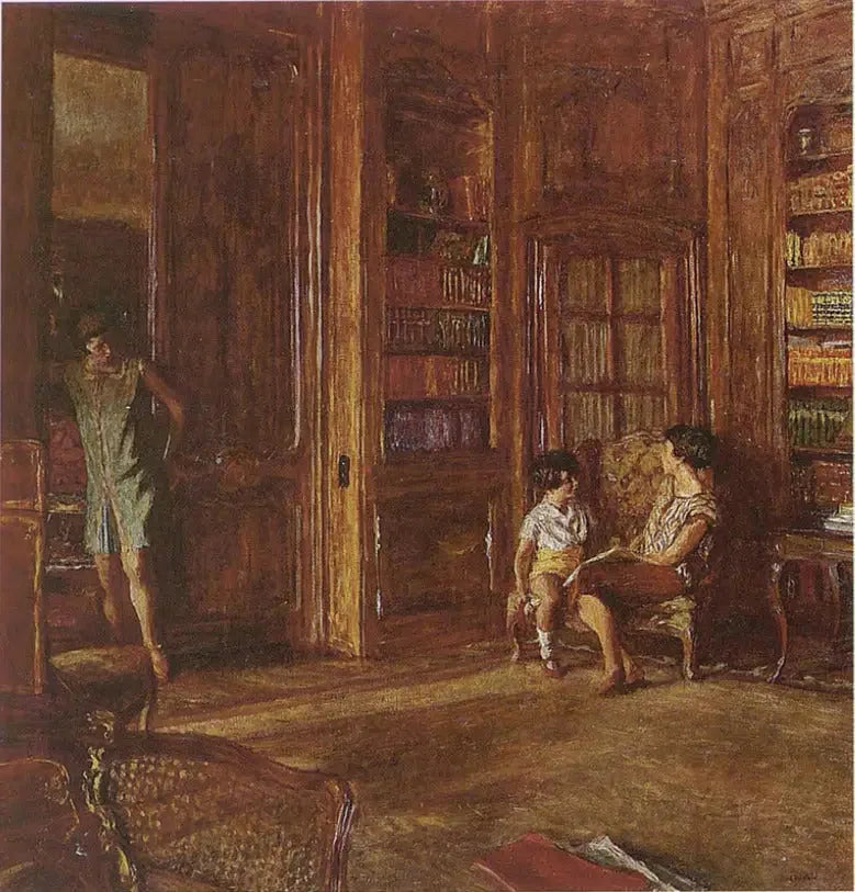 In de bibliotheek - Édouard Vuillard