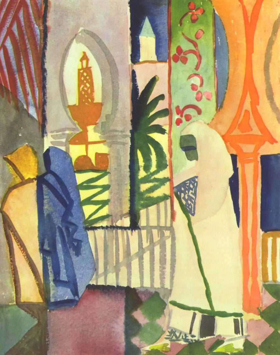In de tempelzaal - August Macke