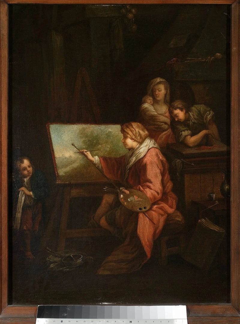 In het atelier van de schilder (« De landschapsschilder » of « De schilder aan zijn ezel ») - François Boucher