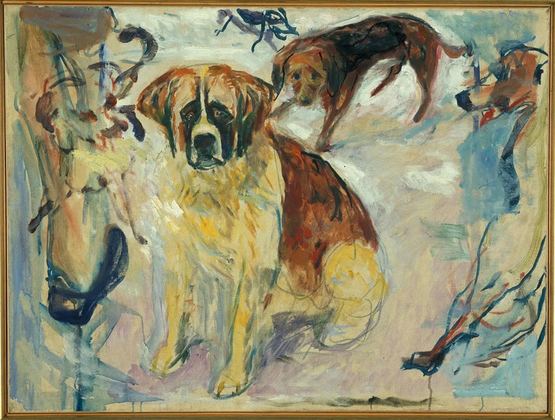 In de hondenkennel - Edvard Munch