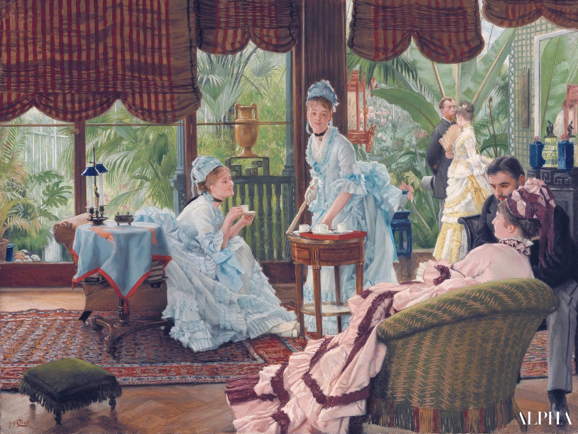 In het conservatorium - James Tissot - Reproducties van schilderijen en hoogwaardige schilderijen
