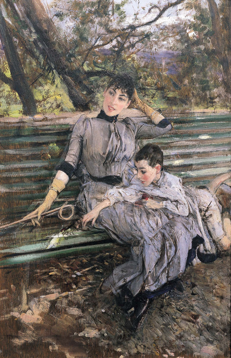 In de tuin. Alaide en Ottavio Banti - Giovanni Boldini