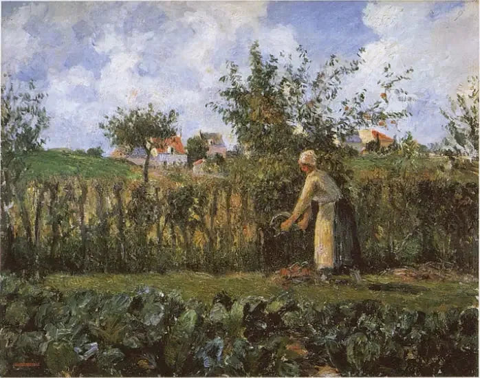 In de moestuin - Camille Pissarro