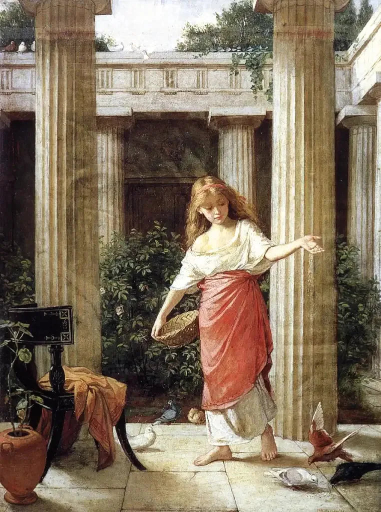 In het peristyl - John William Waterhouse