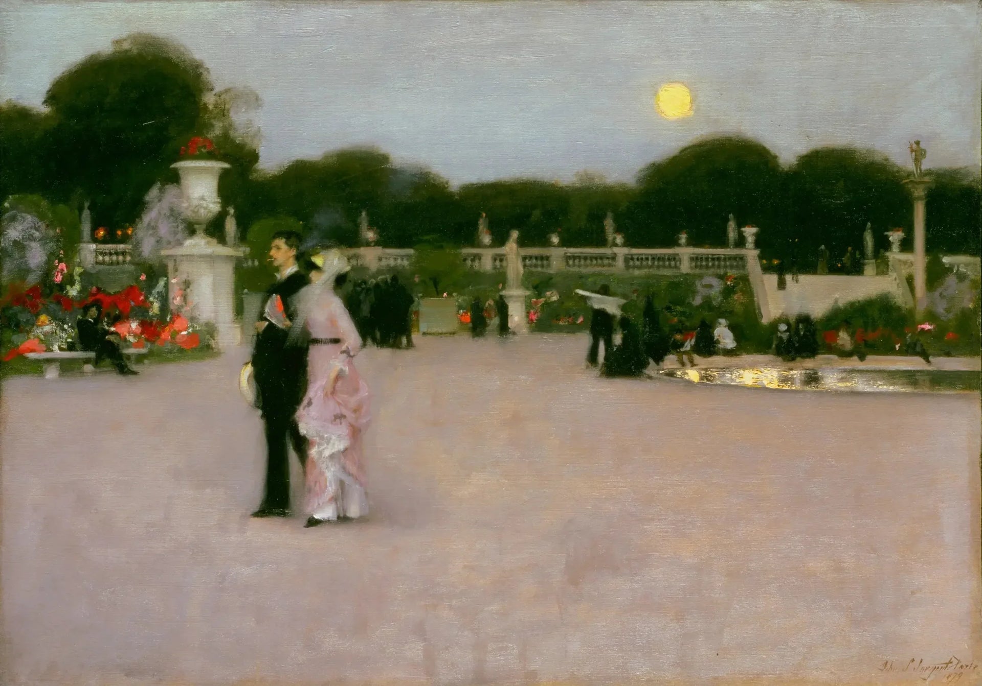 Dans les jardins du Luxembourg - John Singer Sargent image 1 reproduction de peinture à l’huile