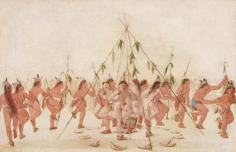 Dans van het groene maïs, Hidatsa - George Catlin

Source:
Danse du maïs vert, Hidatsa - George Catlin