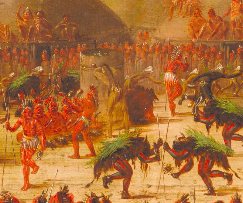 Dansen van de stier, Mandan-ceremonie O-kee-pa - George Catlin

Source:
Danse du taureau, cérémonie Mandan O-kee-pa - George Catlin