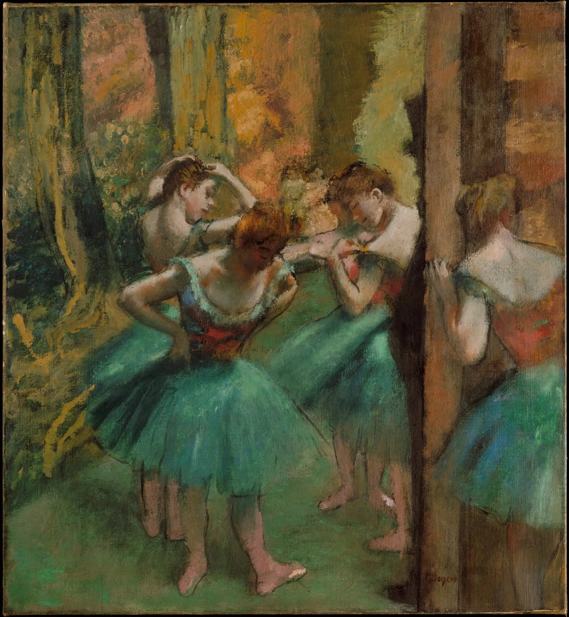 Dansers, rozen en groen - Edgar Degas