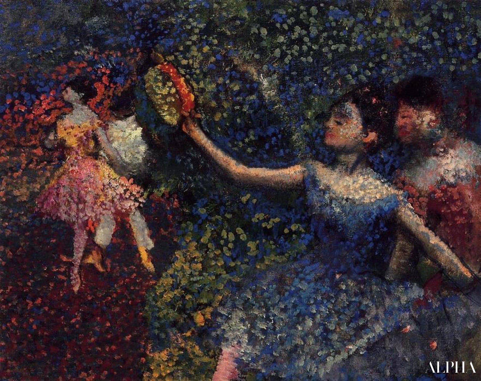 Danseres met een tamboerijn - Edgar Degas - Reproducties van schilderijen en hoogwaardige schilderijen