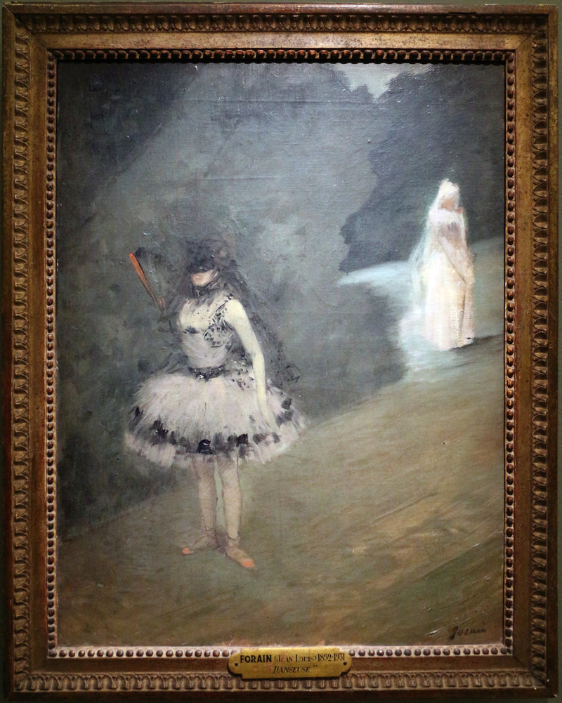 Dansende vrouw staand achter een kleerhanger - Jean-Louis Forain