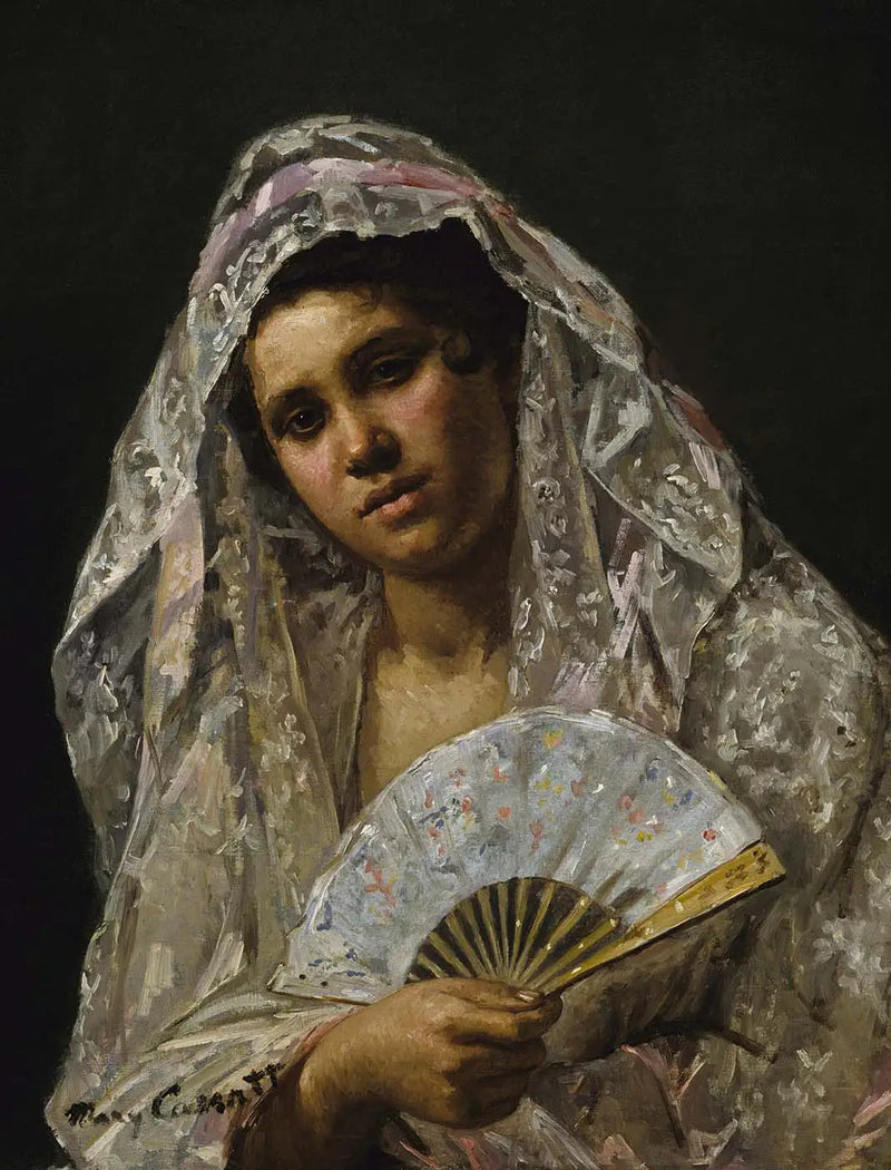 Spaanse danseres met een kanten mantilla - Mary Cassatt