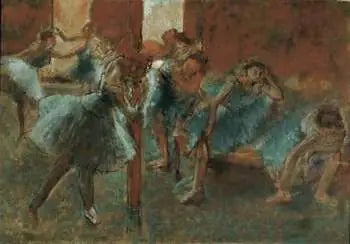 Dansende meisjes in repetitie - Edgar Degas