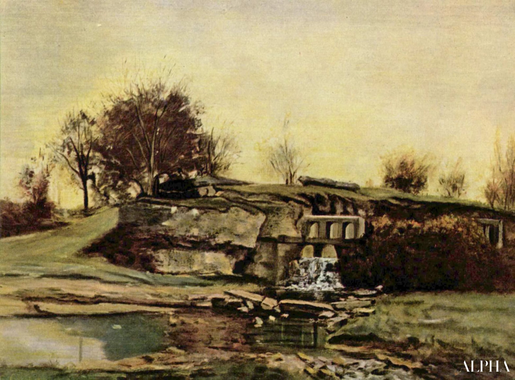 Daubigny en de sluis van Optevoz - Gustave Courbet - Reproducties van schilderijen en hoogwaardige schilderijen