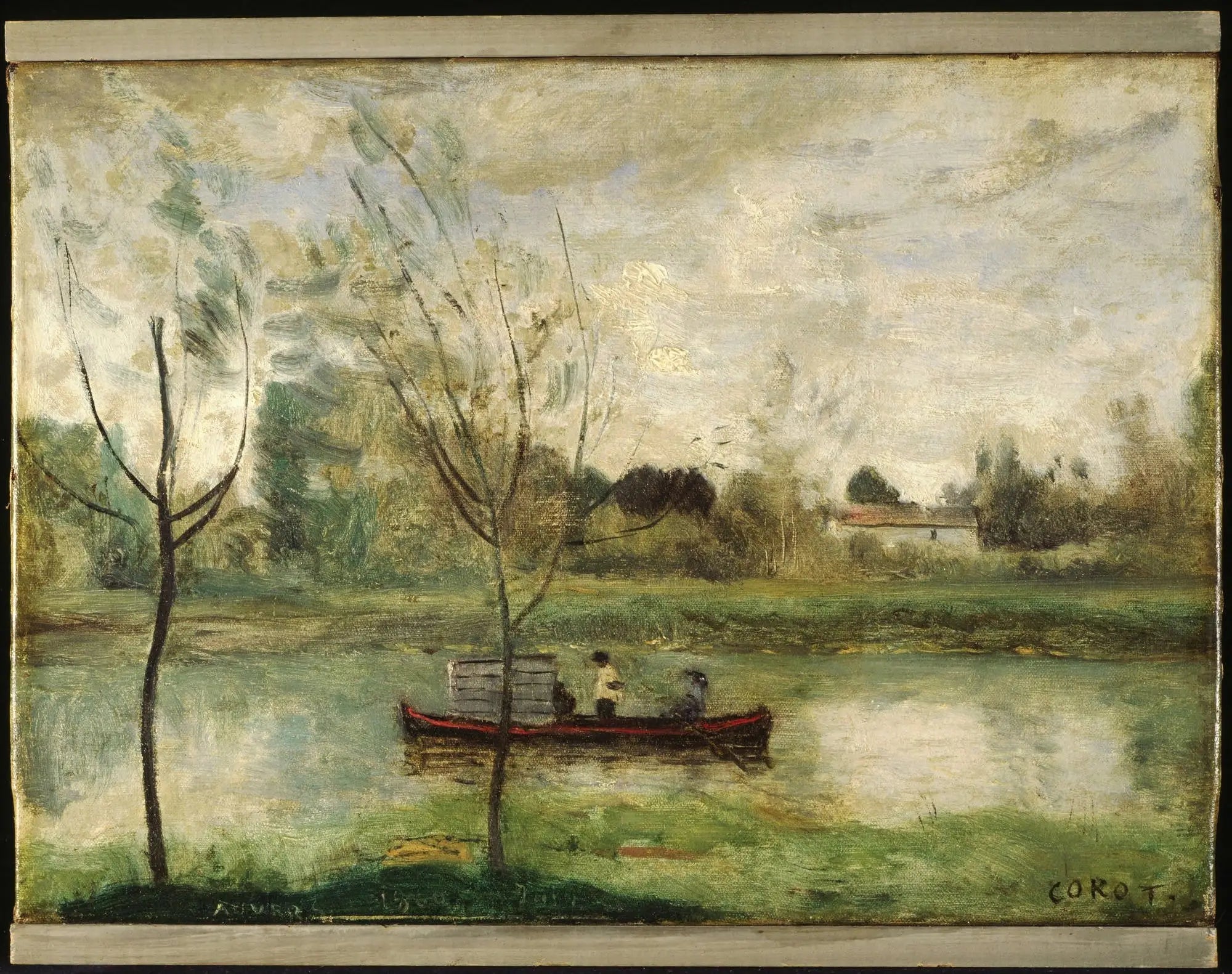 Daubigny travaille sur son « Botin » près d’Auvers-sur-Oise - Jean-Baptiste Camille Corot - Alpha Reproduction