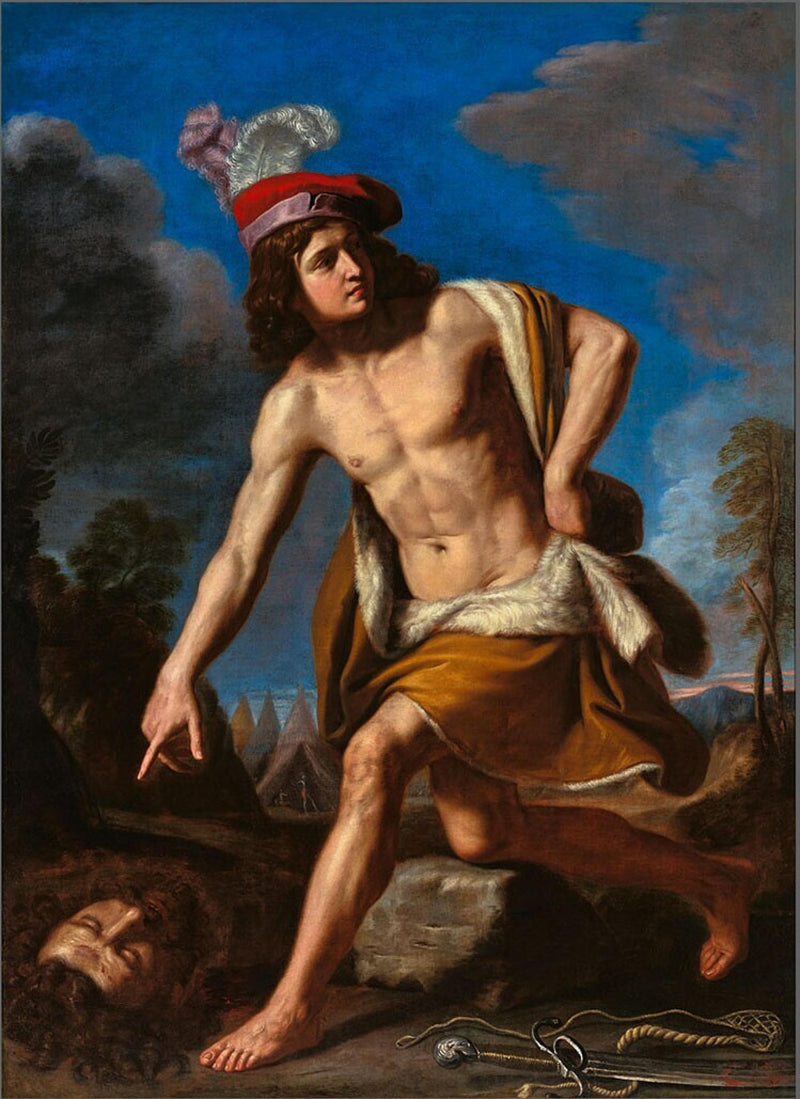 David met het hoofd van Goliath - Guercino