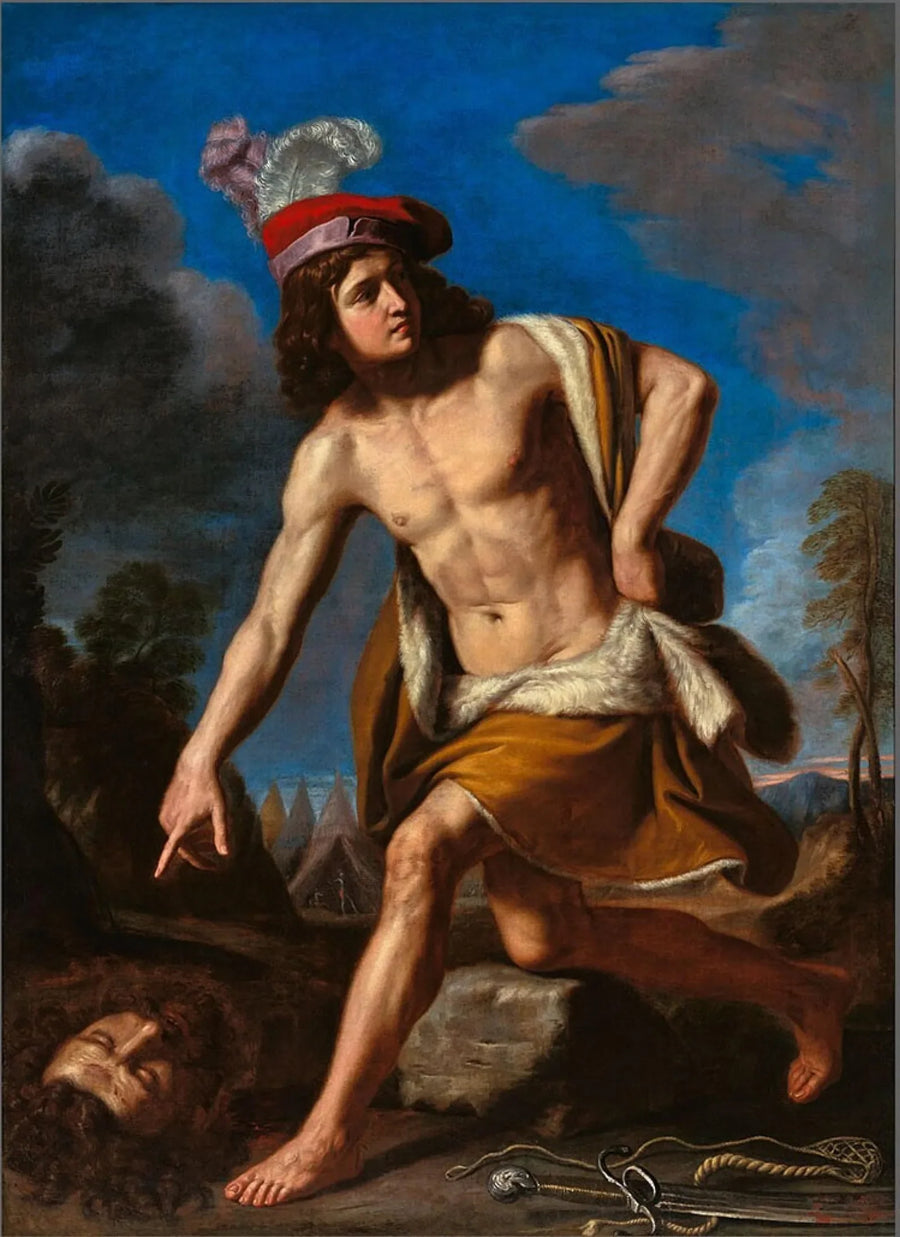 David met het hoofd van Goliath - Guercino